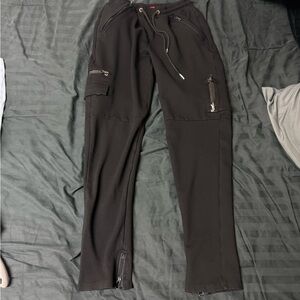 Men's Sleek Black Cargo Pants with Zipper Details